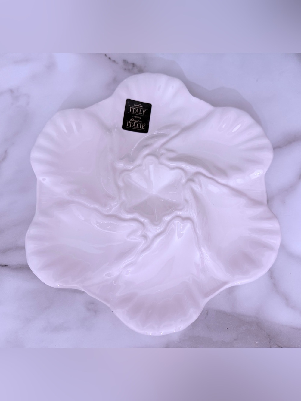 Set of 4 Vintage Style Maioliche Jessica Italian Ceramic Oyster/Seafood Platters - Picture 2 of 5